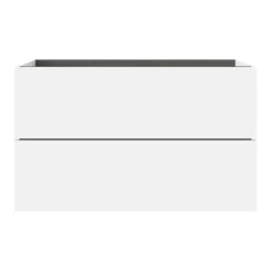 GoodHome Meuble sous vasque 2 tiroirs sans poignées l.100 x H.60 x P.45 cm blanc mat Kentia* Meuble Sous-Vasque