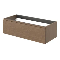 GoodHome Meuble sous vasque 1 tiroir avec poignée intégrée l.100 x H.30 x P.45 cm effet noyer Kentia* Meuble Sous-Vasque
