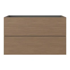 GoodHome Meuble sous vasque 2 tiroirs sans poignées l.100 x H.60 x P.45 cm effet noyer Kentia