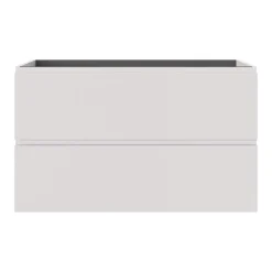 GoodHome Meuble sous vasque 2 tiroirs avec poignées intégrées l.100 x H.60 x P.45 cm beige cachemire Kentia* Meuble Sous-Vasque