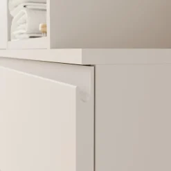GoodHome Meuble sous vasque 2 tiroirs avec poignées intégrées l.100 x H.60 x P.45 cm beige cachemire Kentia* Meuble Sous-Vasque