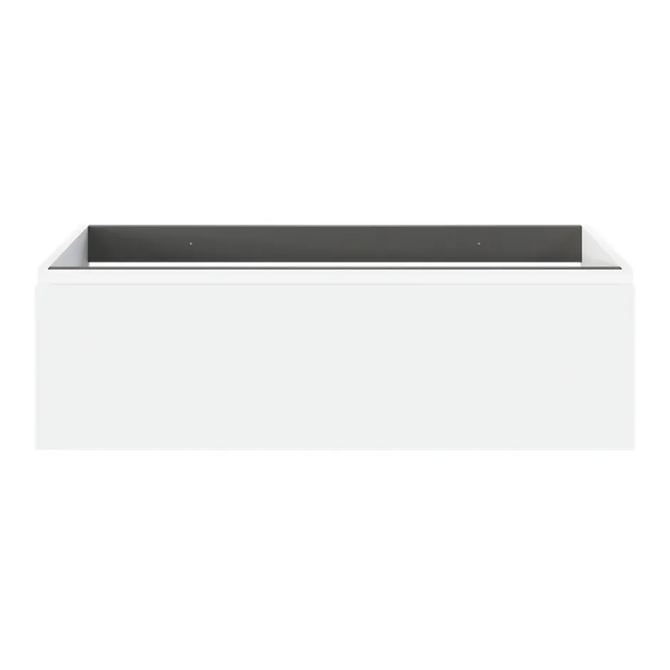 GoodHome Meuble sous vasque 1 tiroir avec poignée intégrée l.100 x H.30 x P.45 cm blanc mat Kentia* Meuble Sous-Vasque