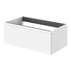 GoodHome Meuble sous vasque 1 tiroir avec poignée intégrée l.80 x H.30 x P.45 cm blanc mat Kentia