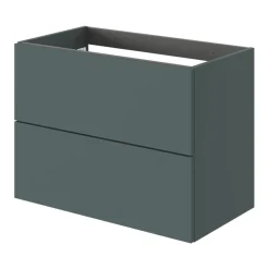 GoodHome Meuble sous vasque 2 tiroirs sans poignées l.80 x H.60 x P.45 cm vert forêt Kentia