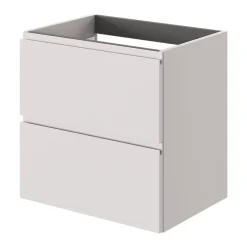 GoodHome Meuble sous vasque 2 tiroirs avec poignées intégrées l.60 x H.60 x P.45 cm beige cachemire Kentia* Meuble Sous-Vasque