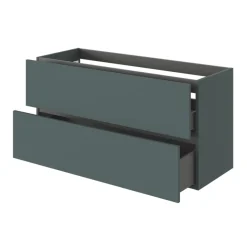 GoodHome Meuble sous vasque 2 tiroirs sans poignées l.120 x H.60 x P.45 cm vert forêt Kentia