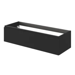 GoodHome Meuble sous vasque 1 tiroir avec poignée intégrée l.120 x H.30 x P.45 cm noir mat Kentia