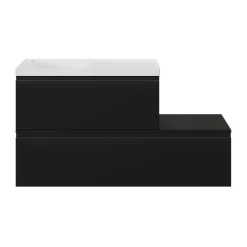 GoodHome Meuble sous vasque 1 tiroir avec poignée intégrée l.120 x H.30 x P.45 cm noir mat Kentia