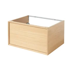 GoodHome Meuble sous vasque 1 tiroir à suspendre Avela placage chêne 60 cm* Meuble Buanderie