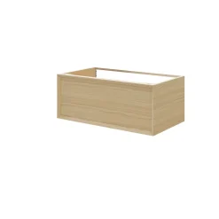 GoodHome Meuble sous vasque 1 tiroir à suspendre Avela placage chêne 80 cm* Meuble Buanderie