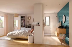GoodHome Meuble sous vasque 1 tiroir à suspendre Avela placage chêne 80 cm* Meuble Buanderie