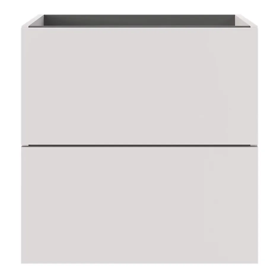 GoodHome Meuble sous vasque 2 tiroirs sans poignées l.60 x H.60 x P.45 cm beige cachemire Kentia* Meuble Sous-Vasque