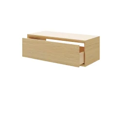 GoodHome Meuble sous vasque 1 tiroir Avela 100 cm à suspendre + plan de toilette 100 cm* Meuble Buanderie