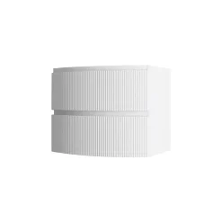 Meuble sous vasque blanc mat strié l.69 x H.55 x P.52 cm, Vague