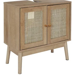The Home Deco Factory Meuble sous vasque cannage et bois Bali