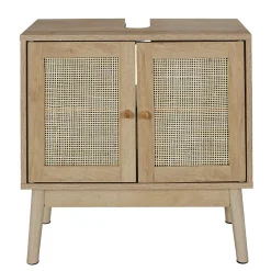 The Home Deco Factory Meuble sous vasque cannage et bois Bali
