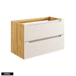 Otitec Meuble sous vasque de 120 cm - avec vasque à encastrer - 2 tiroirs - SEA BEIGE* Meuble Sous Lavabo