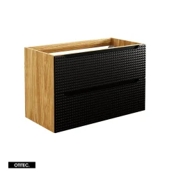 Otitec Meuble sous vasque de 90 cm - avec vasque à encastrer - 2 tiroirs - SETTA