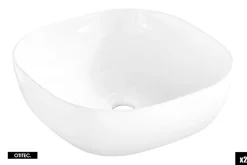 Otitec Meuble sous vasque de 120 cm - avec plan - avec 2 vasques à poser - 2 tiroirs - SEA BEIGE