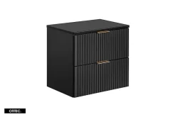 Otitec Meuble sous vasque de 60 cm - avec plan - LIVA BLACK