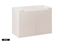 Otitec Meuble sous vasque de 80 cm - avec vasque à encastrer - Cachemire Mat - 2 portes - VOLTA CASHMERE