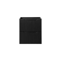 Meublorama Meuble sous vasque de salle de bain VANO 2 tiroirs Noir mat L50 x P39 x H57 cm Meuble suspendu* Meuble Sous-Vasque