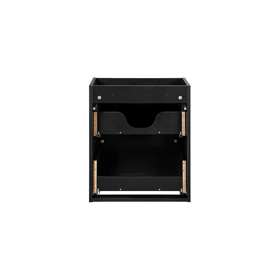 Meublorama Meuble sous vasque de salle de bain VANO 2 tiroirs Noir mat L50 x P39 x H57 cm Meuble suspendu* Meuble Sous-Vasque