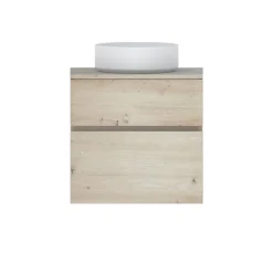 Meuble sous vasque effet chêne artisan l.60 cm 2 tiroirs, Calao