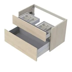 Cooke & Lewis Meuble sous vasque effet chêne l.90 x H.57 x P.50 cm 2 tiroirs, Calao* Meuble Buanderie|Meuble Sous-Vasque