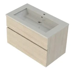 Cooke & Lewis Meuble sous vasque effet chêne l.90 x H.57 x P.50 cm 2 tiroirs, Calao* Meuble Buanderie|Meuble Sous-Vasque