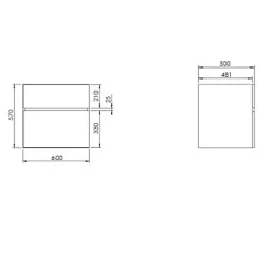 Cooke & Lewis Meuble sous vasque effet chêne clair l.60 cm 2 tiroirs, Calao