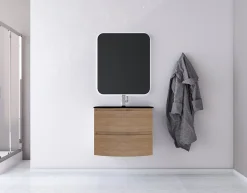 Meuble sous vasque effet bois l.69 x H.55 xP.51 cm, Vague* Meuble Sous-Vasque