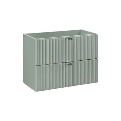 Meublorama Meuble sous vasque ELVINA 80 cm 2 tiroirs Vert sauge pastel Meuble suspendu* Meuble Sous-Vasque
