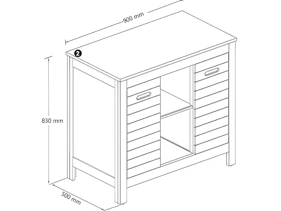Vente-unique Meuble sous vasque en bois d'acacia - 90 cm - PULUKAN* Meuble Sous-Vasque