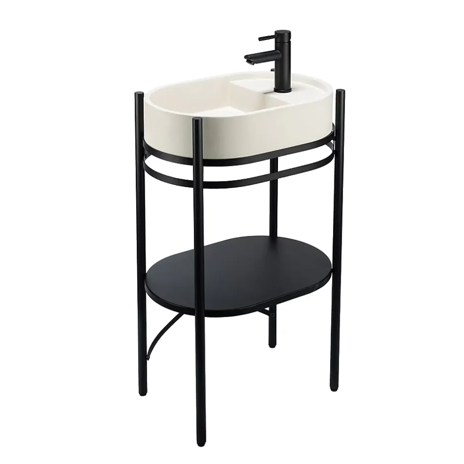 Homesight Meuble sous vasque en métal l.55 x H.89,5 x P.37,5 cm, Pao