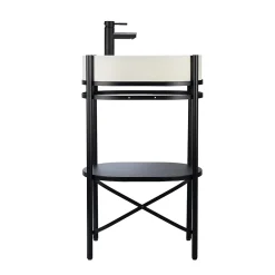 Homesight Meuble sous vasque en métal l.55 x H.89,5 x P.37,5 cm, Pao