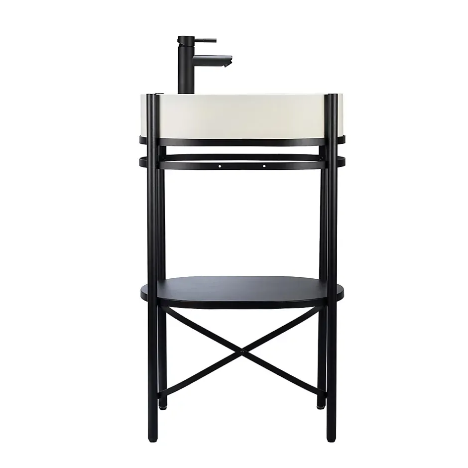 Homesight Meuble sous vasque en métal l.55 x H.89,5 x P.37,5 cm, Pao