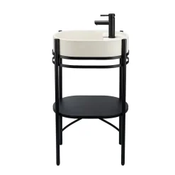 Homesight Meuble sous vasque en métal l.55 x H.89,5 x P.37,5 cm, Pao