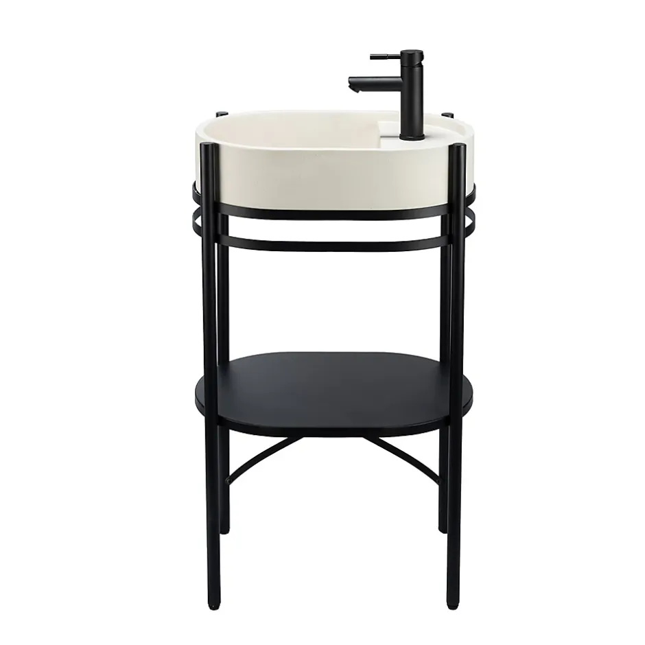 Homesight Meuble sous vasque en métal l.55 x H.89,5 x P.37,5 cm, Pao