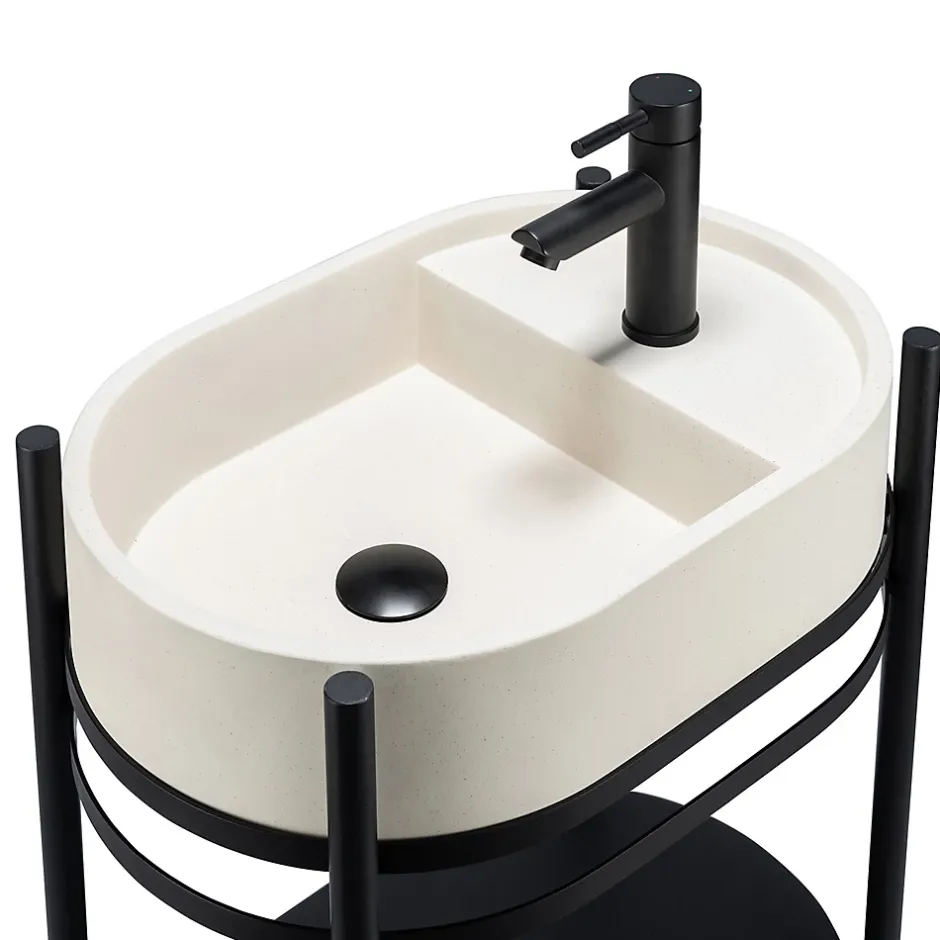 Homesight Meuble sous vasque en métal l.55 x H.89,5 x P.37,5 cm, Pao