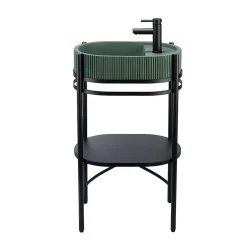 Homesight Meuble sous vasque en métal l.55 x H.89,5 x P.37,5 cm, Pao