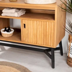 Wanda Collection Meuble sous vasque en teck Mya 130 cm* Meuble Sous-Vasque