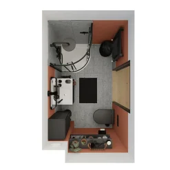 GoodHome Meuble sous vasque faible profondeur à poser avec porte-serviettes noir l.65 x H.82 x P.36 cm, Maza* Meuble Buanderie|Meuble De Salle De Bains Faible Profondeur