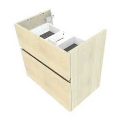 Cooke & Lewis Meuble sous vasque faible profondeur effet chêne l.60 cm 2 tiroirs, Calao* Meuble Buanderie|Meuble De Salle De Bains Faible Profondeur