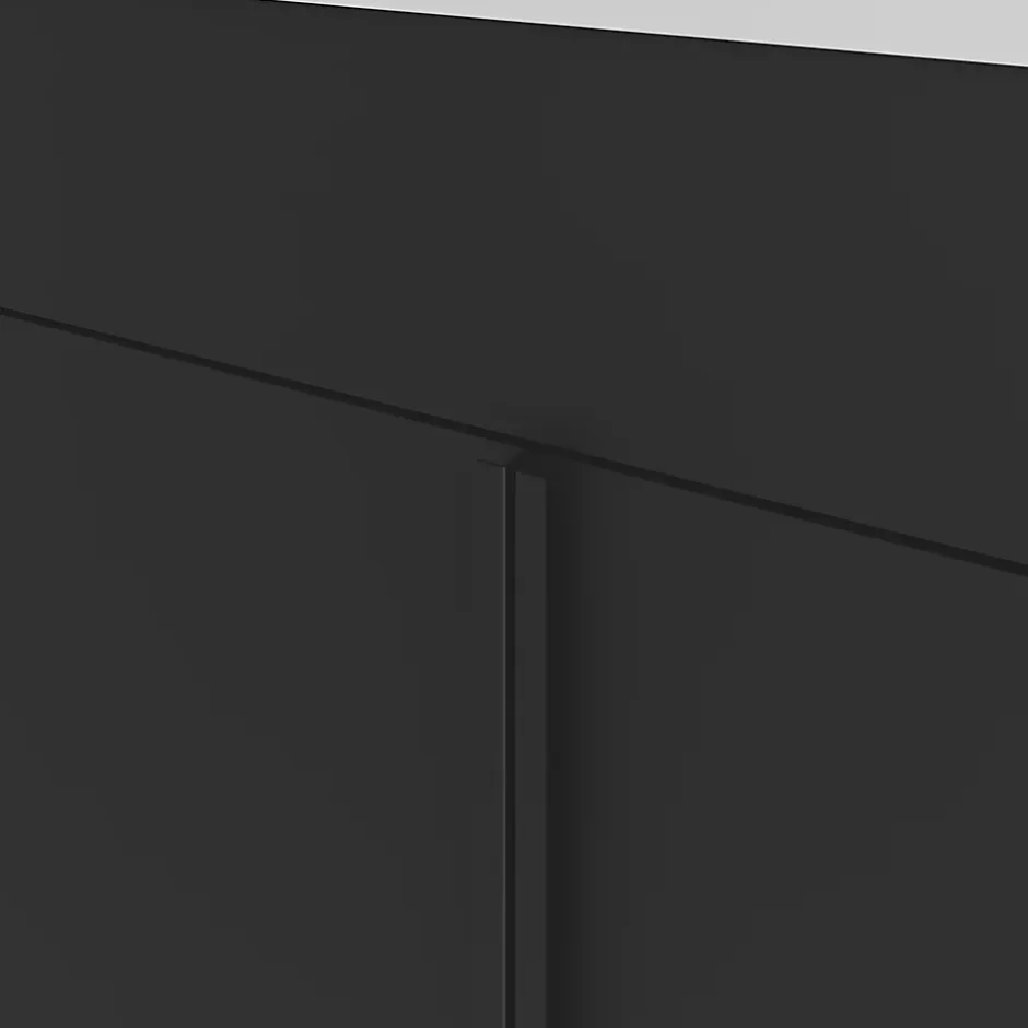 GoodHome Meuble sous vasque faible profondeur à poser avec porte-serviettes noir l.85 x H.82 x P.36 cm, Maza* Meuble Buanderie|Meuble De Salle De Bains Faible Profondeur