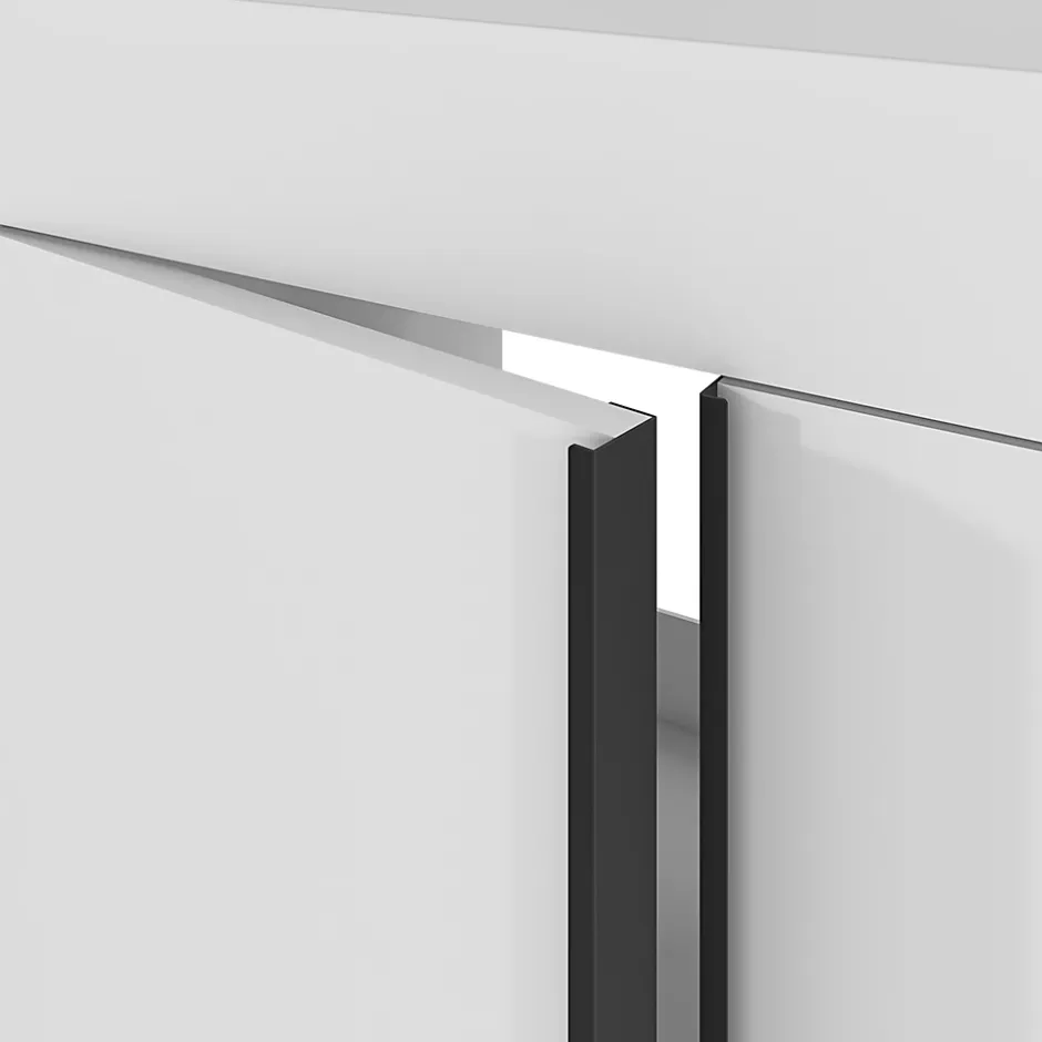 GoodHome Meuble sous vasque faible profondeur à poser avec porte-serviettes blanc l.85 x H.82 x P.36 cm, Maza