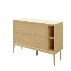 GoodHome Meuble sous vasque Avela placage chêne 100 cm + plan de toilette Avela 120 cm + niche 20 cm + pieds* Meuble Buanderie