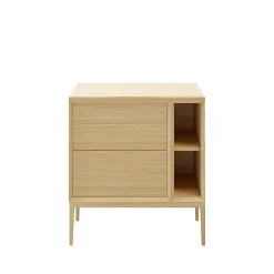 GoodHome Meuble sous vasque Avela placage chêne 60 cm + plan de toilette Avela 80 cm + niche 20 cm + pieds
