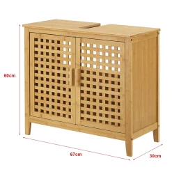 [En.Casa] Meuble sous vasque Ingmarsö avec 2 portes en bambou 60 x 67 x 30 cm en.casa* Meuble Sous-Vasque
