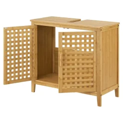 [En.Casa] Meuble sous vasque Ingmarsö avec 2 portes en bambou 60 x 67 x 30 cm en.casa* Meuble Sous-Vasque